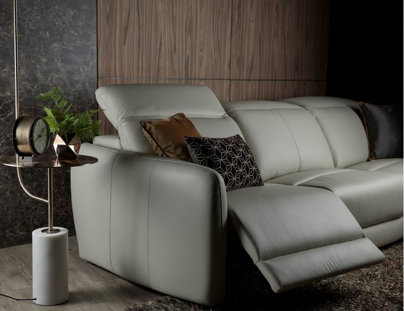 Penna Motorised Leather Recliner Sofa with Adjustable Headrests